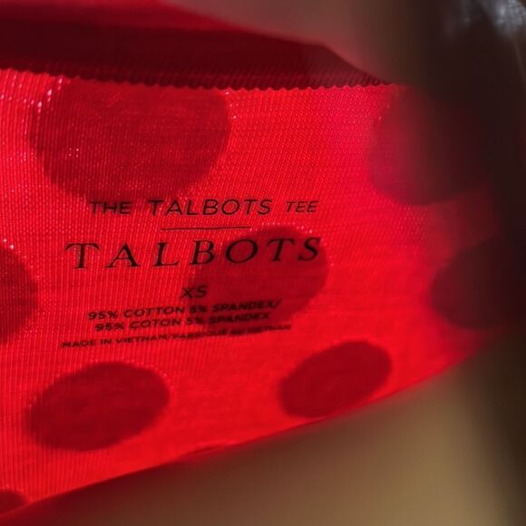 The Talbots Tee Red on Red Polka Dot XS - Picture 3 of 5
